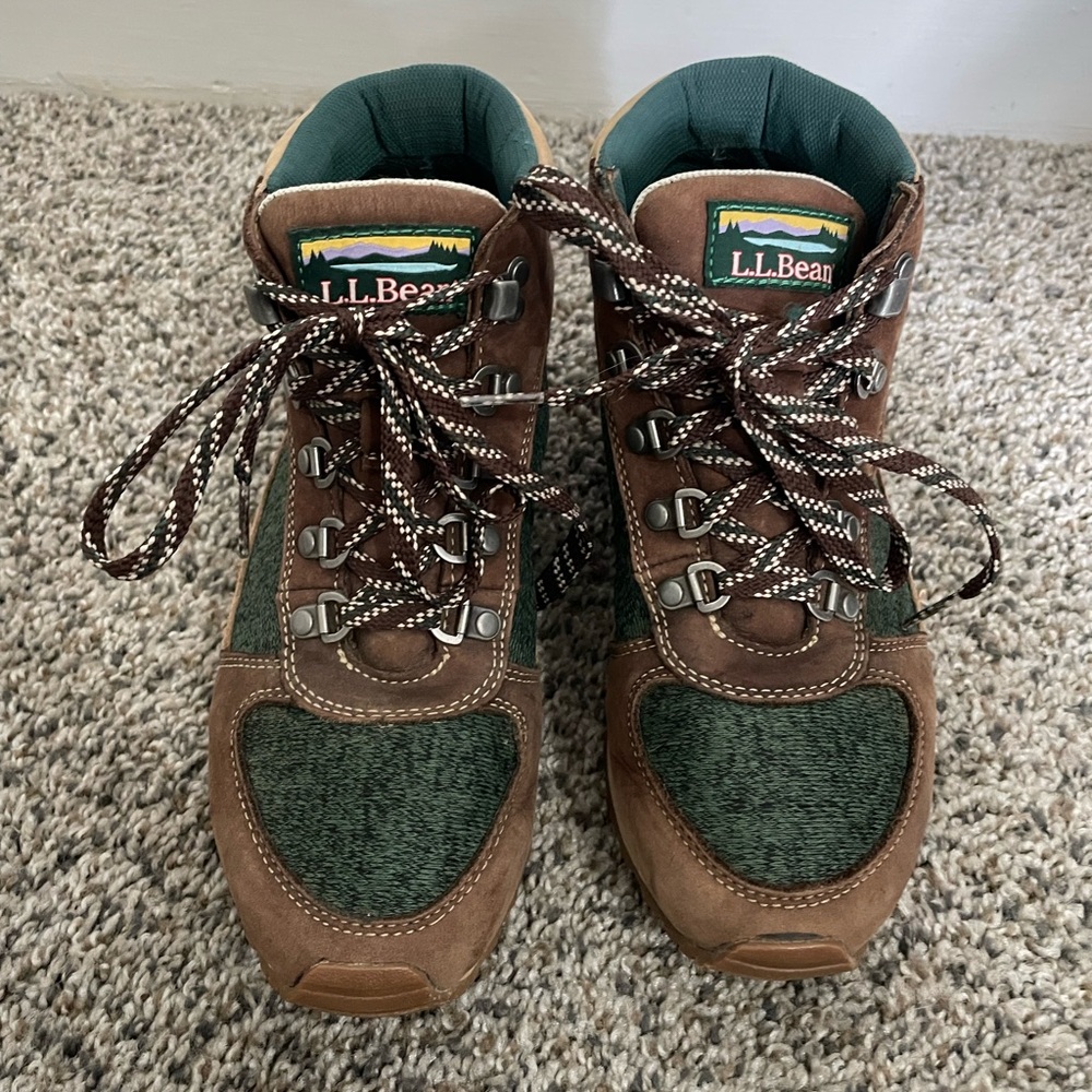 L.L. Bean Women’s Brown and Green Hiking Boots
